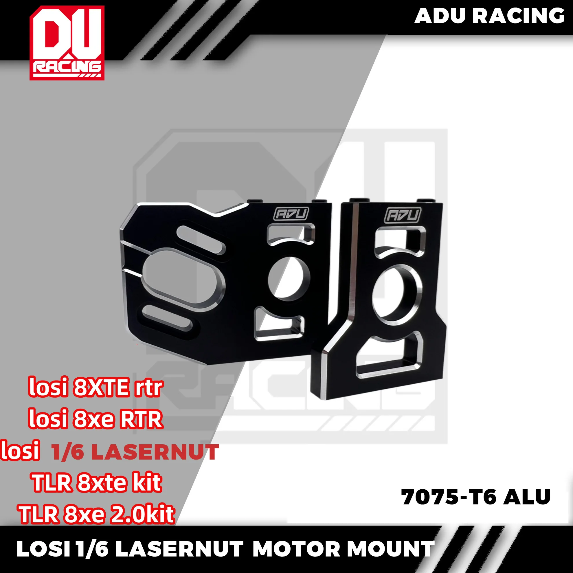 ADU RACING 7075-T6 MOTOR MOUNT  FOR LOSI 1/6 LASERNUT 8XE 8XTE RTR 2.0