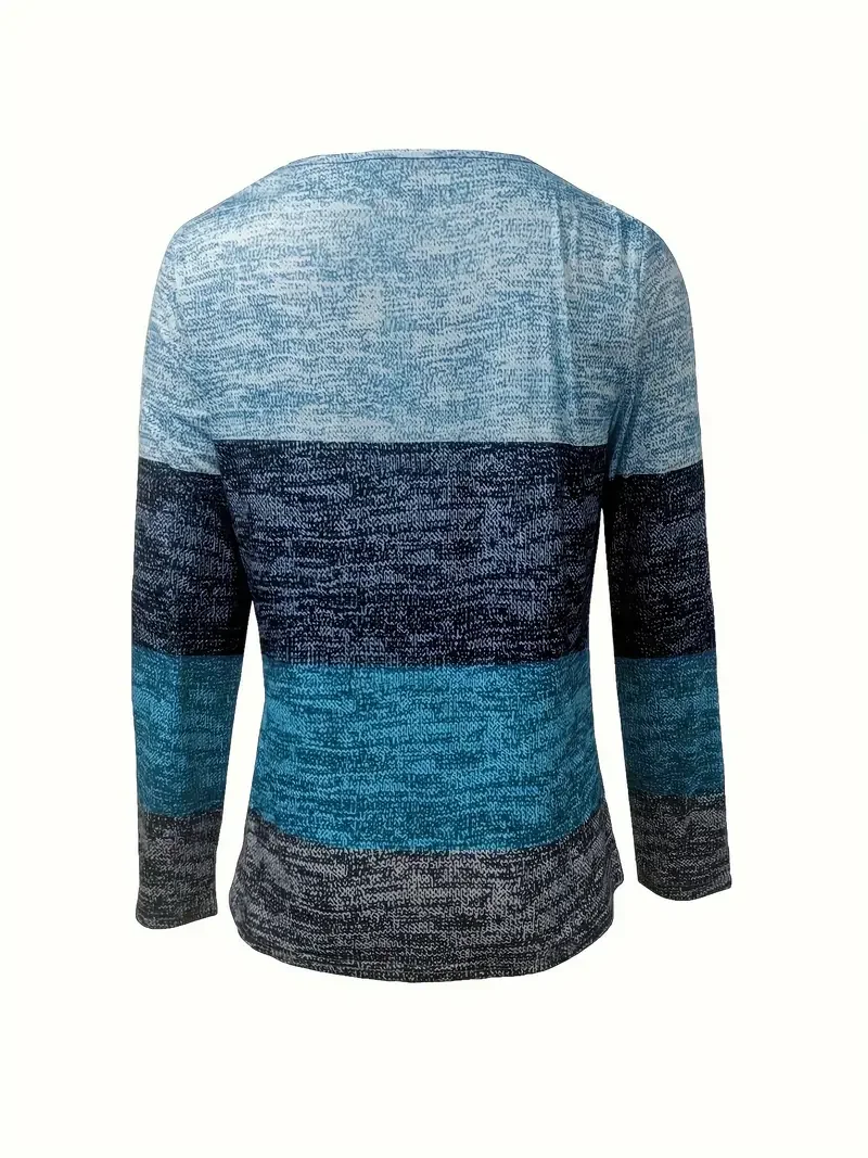 Otoño e Invierno Popular europeo y americano cuello en V cremallera empalme de manga larga estampado flor quemada camiseta de mujer fo