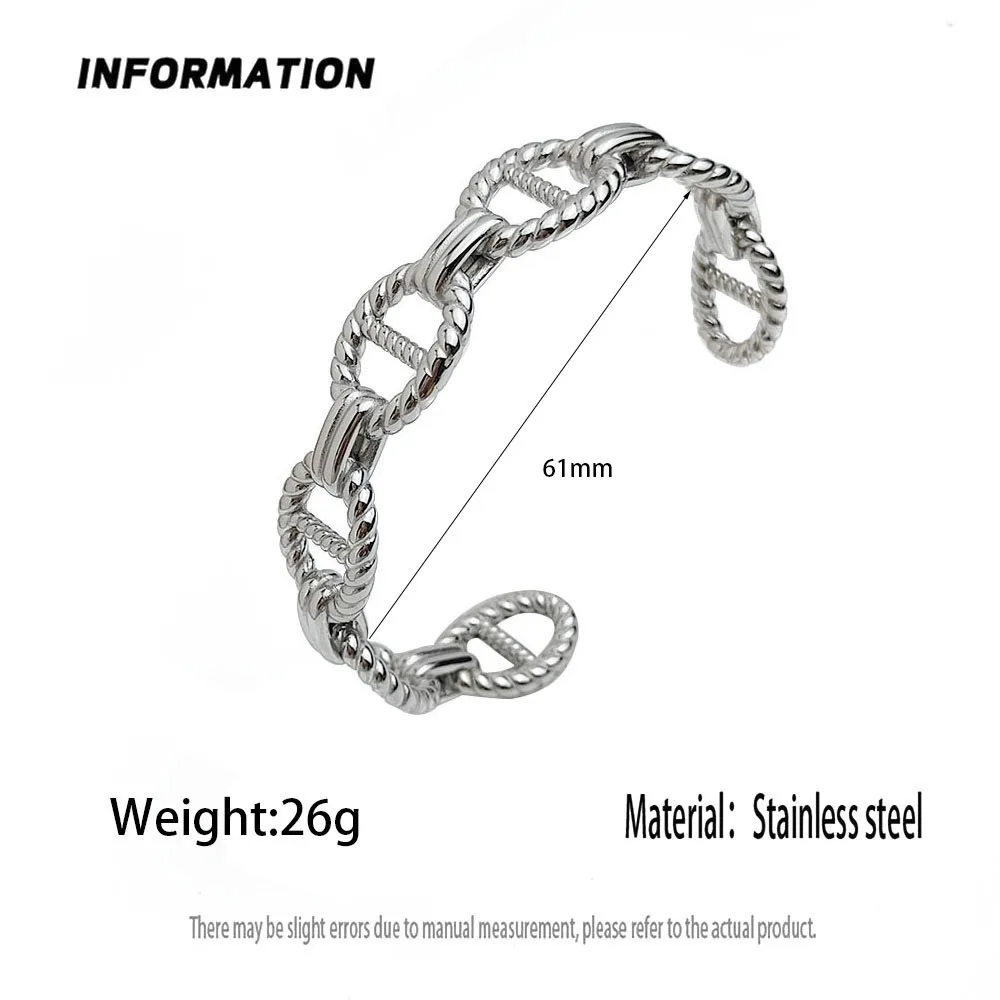 Creative integrated molded patterned gold-plated stainless steel women's bracelet, waterproof and rust-free, couple bracelet