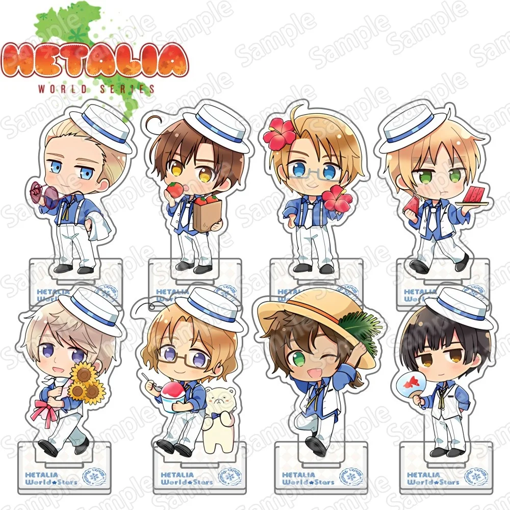 Hetalia: Axis Powers Chibi New 10cm Acrylic Stand keychain | USA UK France Germany Italy Cute Anime Figure Desk Decor Fan Gift