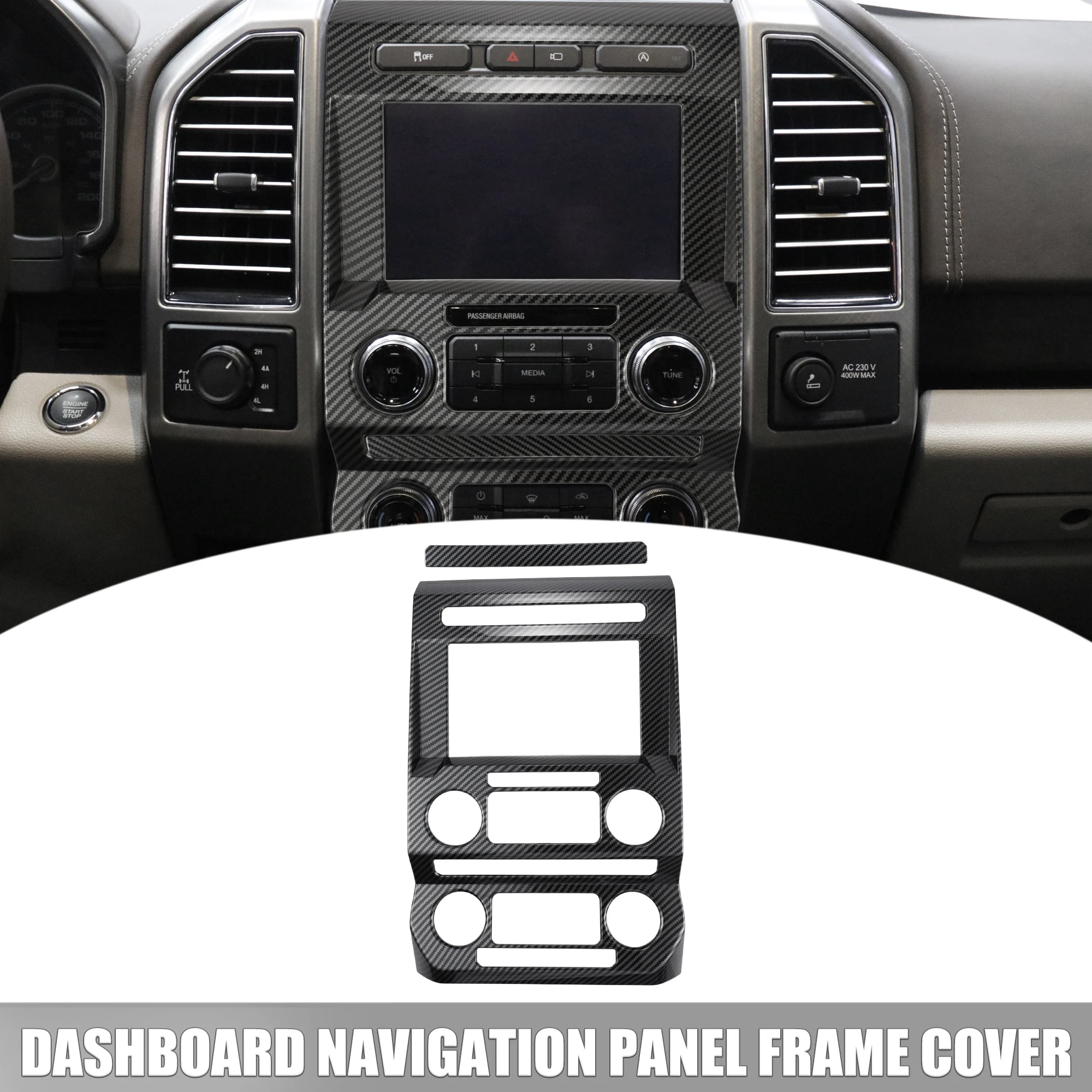 

UXCELL приборная панель центрального управления GPS-навигационная панель отделка для Ford F150 15-20 черный