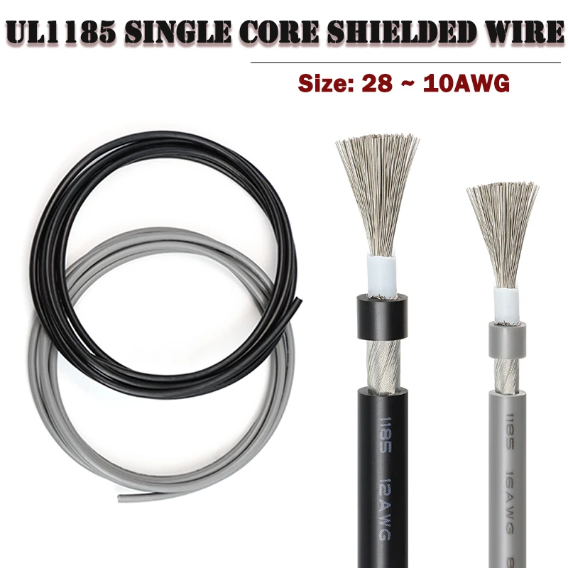 

UL1185 Single Core Shielded Wire 28 26 24 22 20 18 16 14 12 10AWG PVC Insulated Copper Electron Line Audio Channel Signal Cable