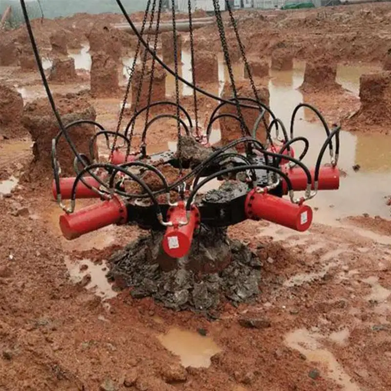 Round Square Hydraulic Concrete Pile Cutter Adjustable Concrete Pile Breaking Machine Durable Pile Head Cutting Machine