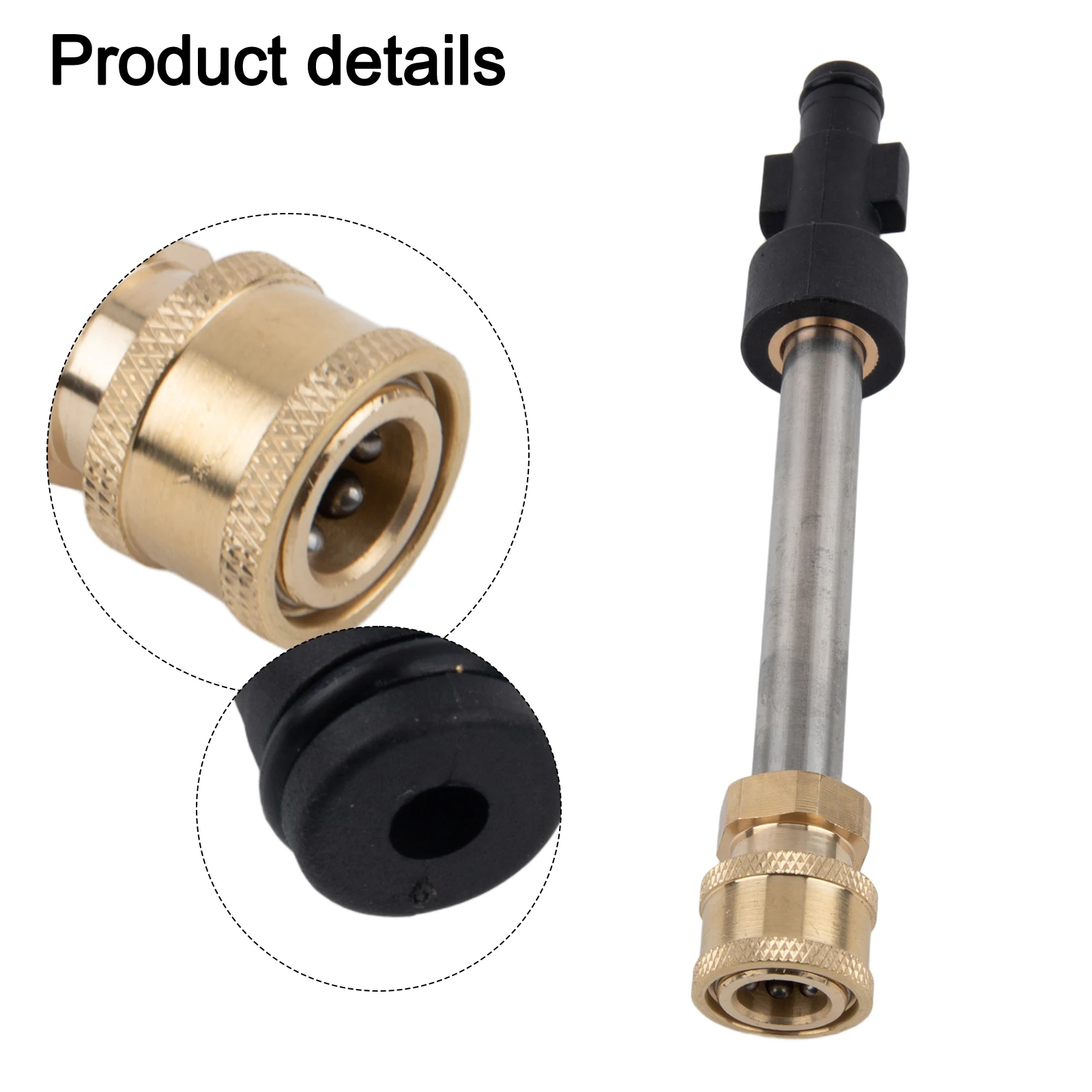 Brass Stainless Steel Pressure Washer Adapter 1/4 In Fitting For 3600 PSI Washers Works With Most Spray Tips And Foam Cannisters