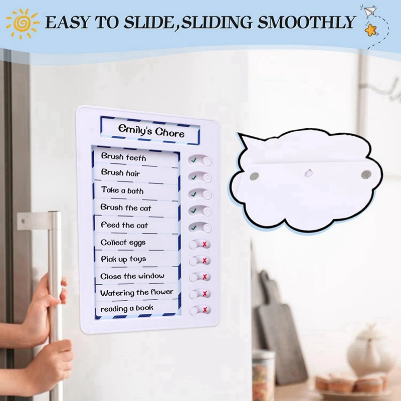 2X Erasable Chore Chart For Kids,Reusable To Do List Board My Chores Magnetic Dry Erase Checklist Board