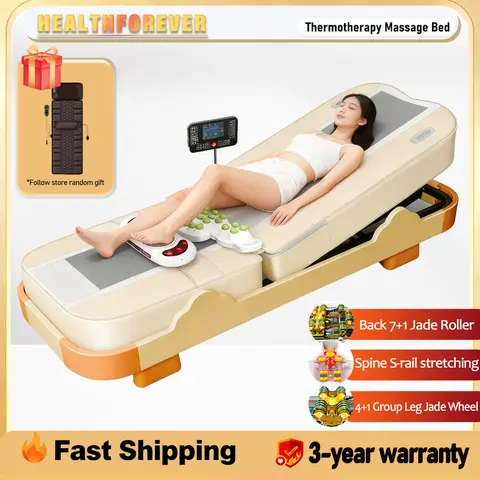 Massage Bed Hot Heated Portable Korea Cheap Nuga Best LCD Automatic Electric Rolling Thermal Jade Stone Massage Bed Sofa Chair