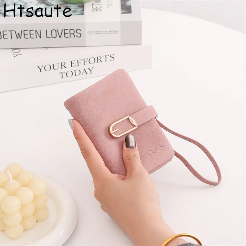 Fashion Zipper Wallets Buckle Coin Purse Hand Women's Short Wallet Bifold Multi-slot Card Holder