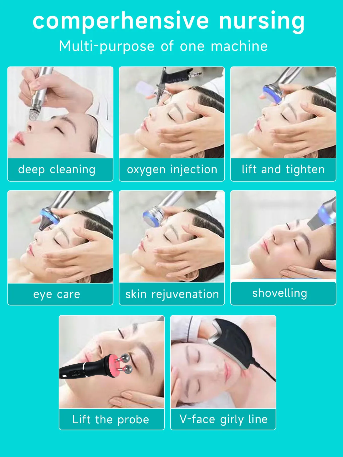 MEISIKANG New 10 IN 1 Hydropeeling Bubbles Machine Water Oxygen Skin Rejuvenation Whitening Deep Cleaning Aqua Peeling Device