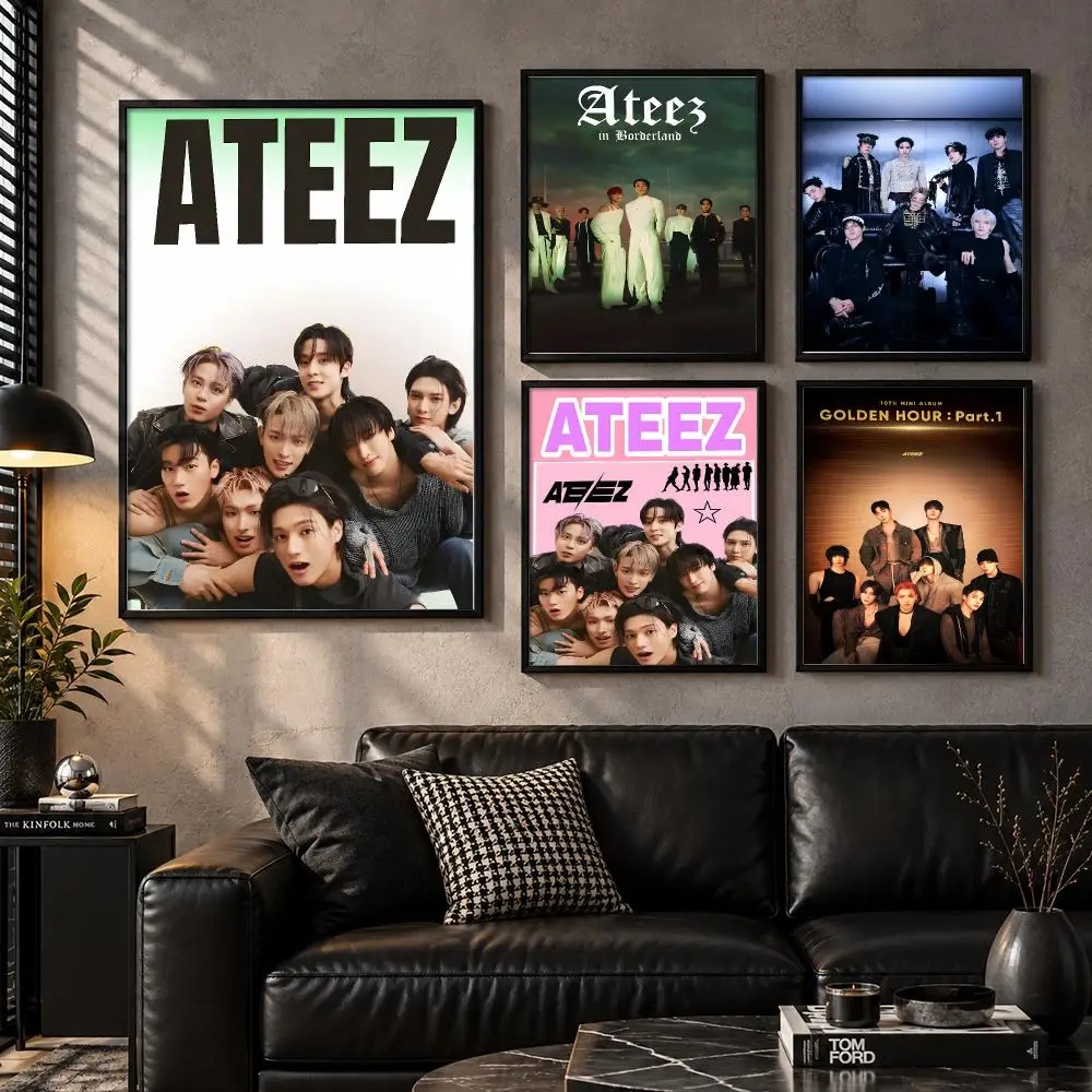 Popular Seoul Trending KPop Art Performance Wallart ATEEZ Poster Modern Wall Art Bedroom Living Room Print Unframed