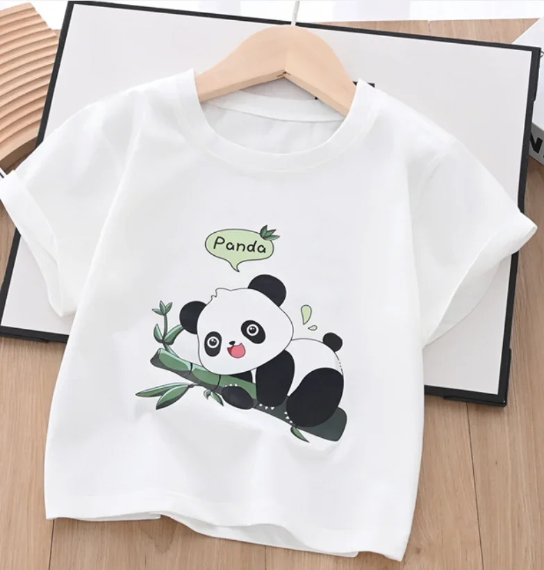 New Boys Girls Prints Pandas Bamboo Polar Bears Kawaii Women Cute Tshirts Kid Tshirt Children Adults Parent Child T Shirts