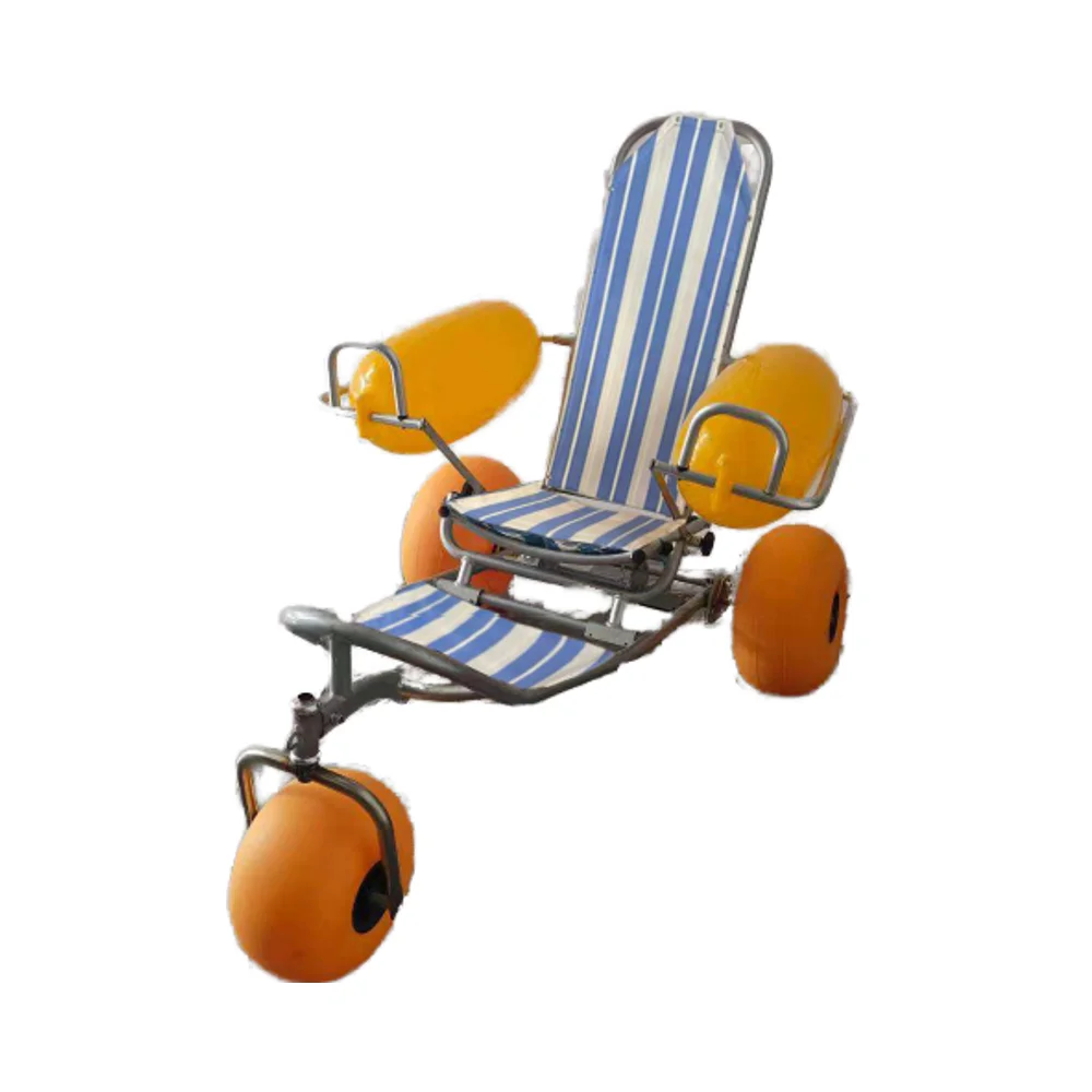 

Stainless Steel Folding All Terrain Floating Sand Beach Wheelchair Walking Aids For Outdoor Travelling