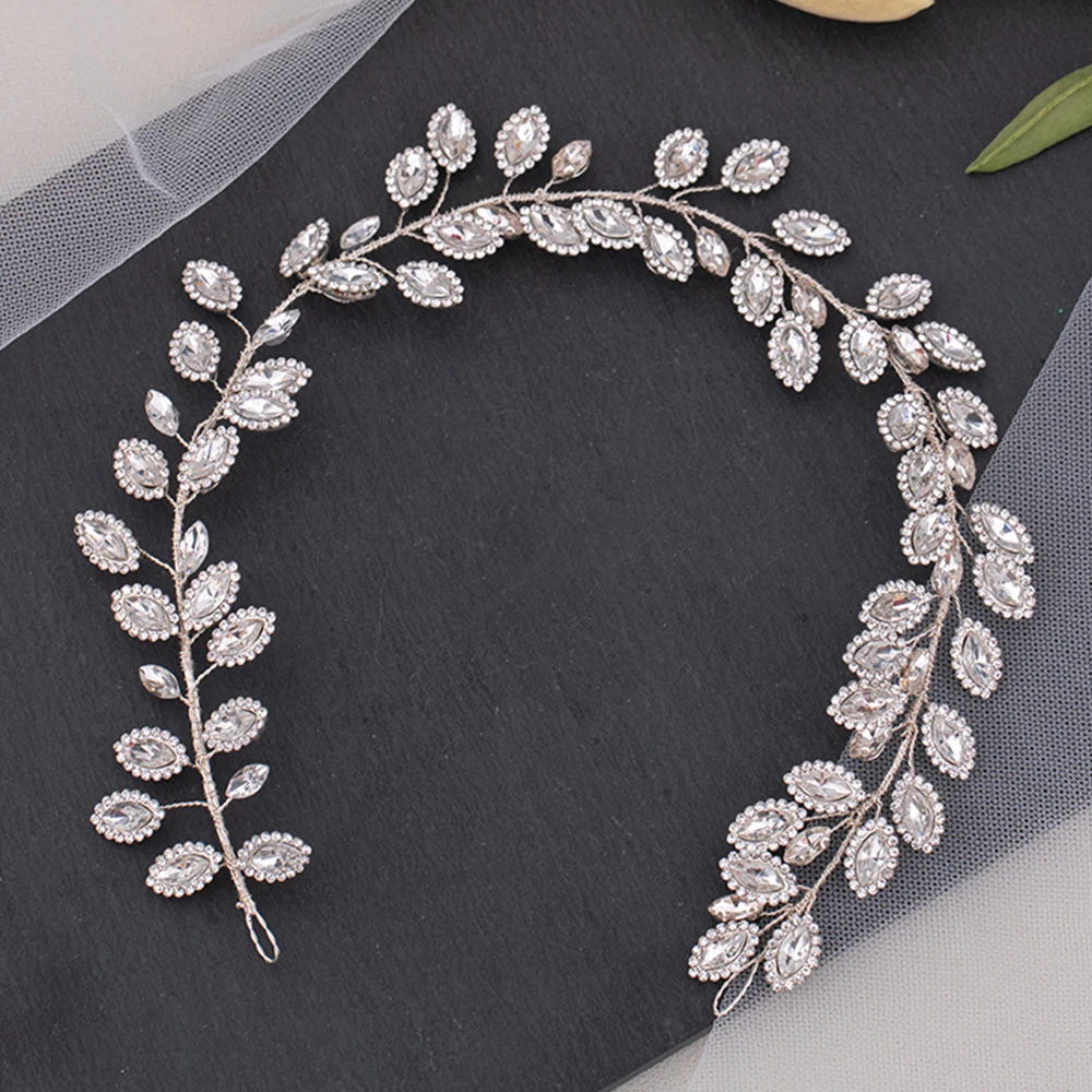 Female Hairbands Pearl Headdress Glittering Rhinestone Headgear Ornaments for Valentine's Day Christmas Gift SNO88