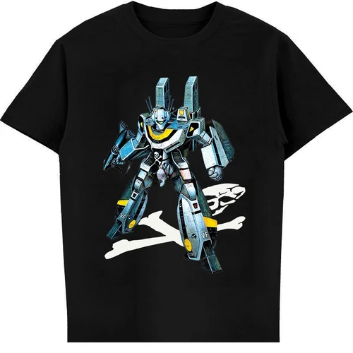 Camiseta estampada, camisetas, top para hombre, camiseta Skull One VF 1S Macross, ropa de anime, recién llegado, ropa de calle 2024