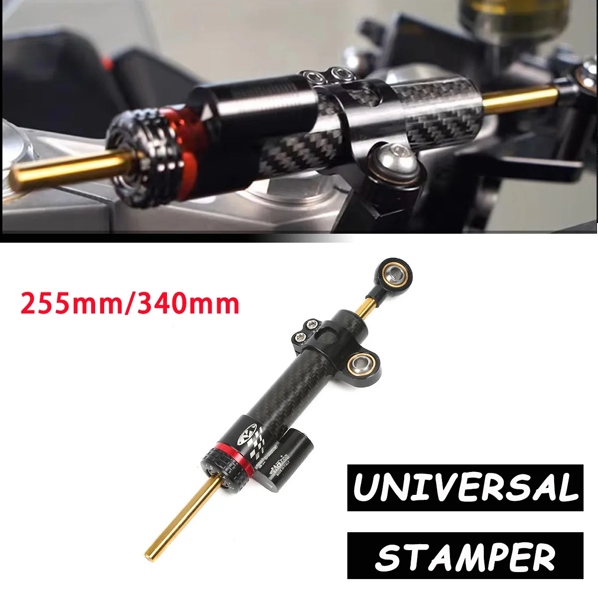 340mm/255mm Universal Motorcycle Adjustable Steering Damper Stabilizer For Yamaha MT10 MT-07 MT09 ZX6R YZF R6 CBR650R CB1000R