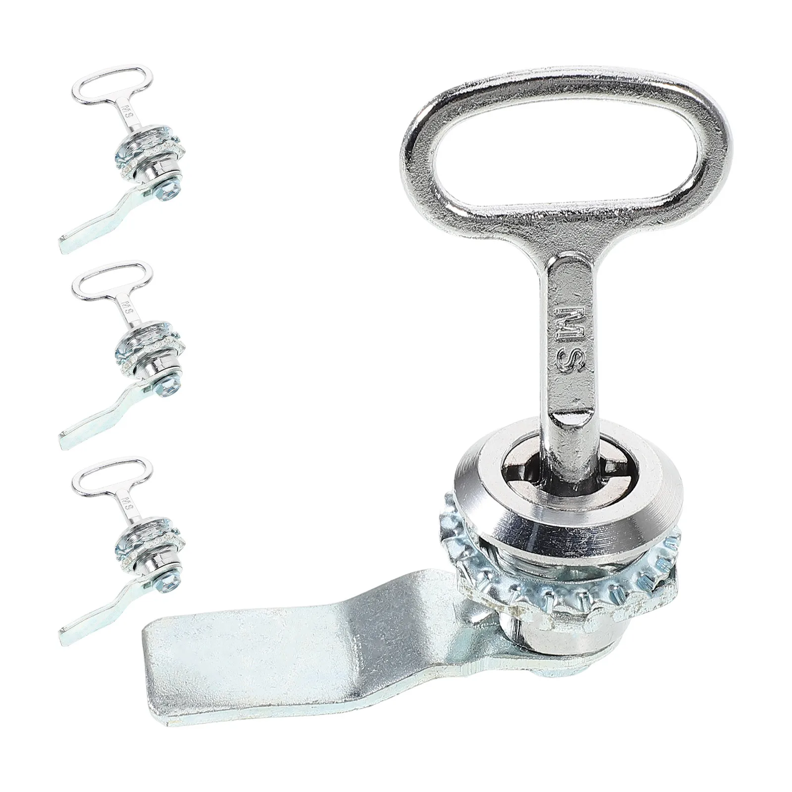 

4 set Trash Can Locks Metal Theft Prevention Lid Latch Suitable Garbage Bin Key Triangle Key Locks