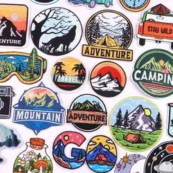 Mountain Camping Embroidered Patches Adventure Travel Patch Iron On Patches For Clothing thermoadhesive Patches Jackets Sew DIY