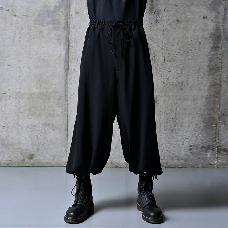 

YOJI OOAK original design pant leg adjustable drawstring waist pants triacetate leg casual pants for men