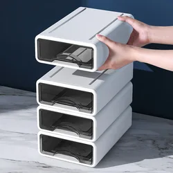 Plástico Desktop Organizador Gaveta, Maquiagem Caixa De Armazenamento, Empilhável Jóias Recipiente, Grande Máscara, Armazenamento De Escritório, Medicina, Dustproof