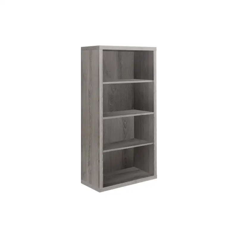 

Contemporary 5-Tier Etagere Bookcase, 48" Tall, Brown Laminate, Ideal for Office & Bedroom Storage Solutions
