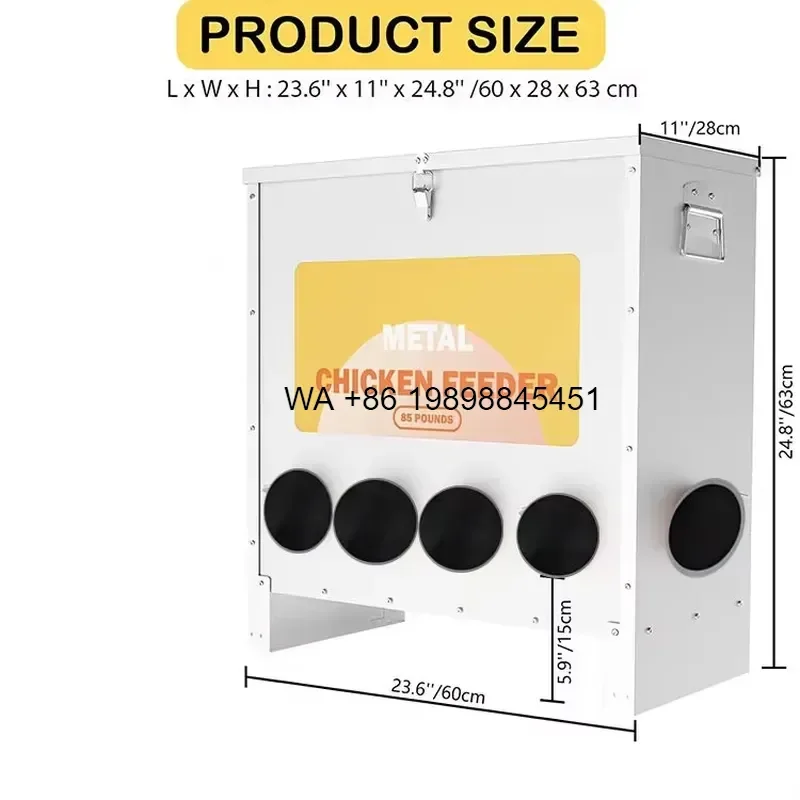 Wmwmnu for JH-Mech Wholesale Poultry Feeder Heavy Duty Large Capacity 85lbs 10 Port No Waste Steel Commercial Chicken Feeders