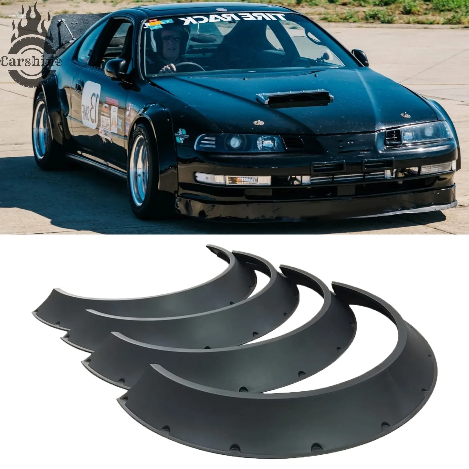 

4 Fender Flares Extra Wide Flexible Wheel Arch Body Kit 4Pcs For Honda Prelude