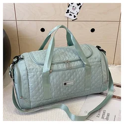 Oxford Textile Zipper 2024 Hot Selling Travel Bag Large Capacity Solid Color Simple Shoulder Bag Soft Versatile Travel Duffels