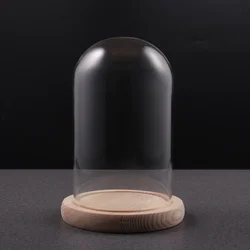 1 Pc Clear Glass Dome Flower Jar Bell Cloche Miniature Landscape Christmas Decoration Storage Book Domes Diy Flower Craft