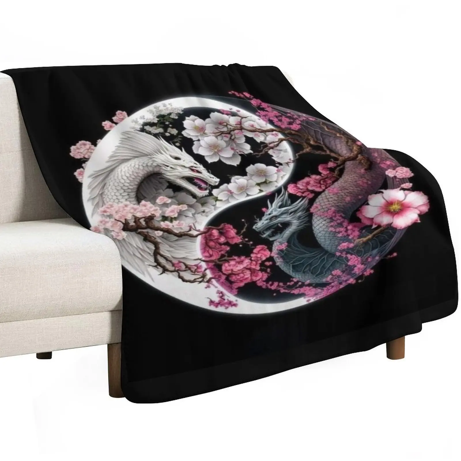 yin and yang Dragon magic Throw Blanket Men's Soft Warm Throw Blanket for Couch