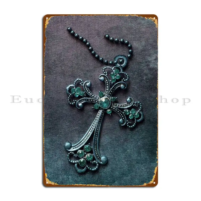 Металлический плакат с изображением сломанного Креста для создания классического дизайна