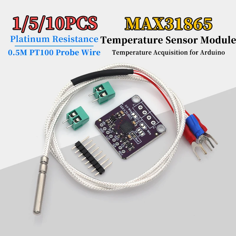 1/5/10Pcs MAX31865 Temperature Sensor Module RTD Digital Conversion Module PT100-PT1000 Temperature Acquisition for Arduino