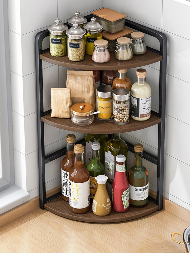 

Многоярусная угловая полка для специй и приправ, металлическая, напольная, нержавеющая, для масла, соли, соусов