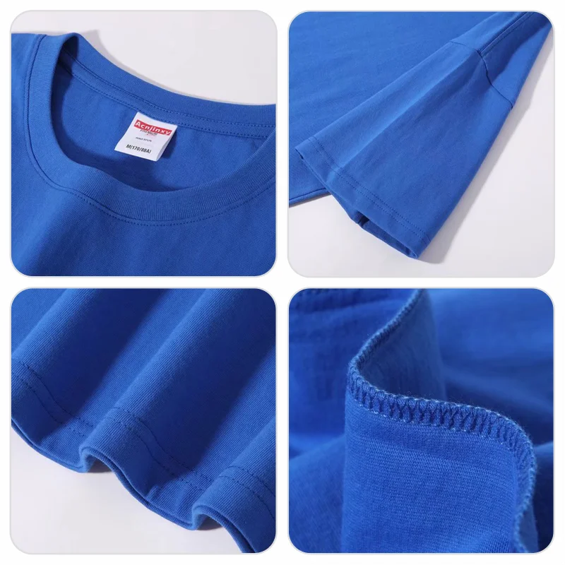 Customized T-shirt Free Printing Logo Image Loose Short Sleeve Top Enterprise Team Men's and Women's Cultural Shirt 100% cotton view 3