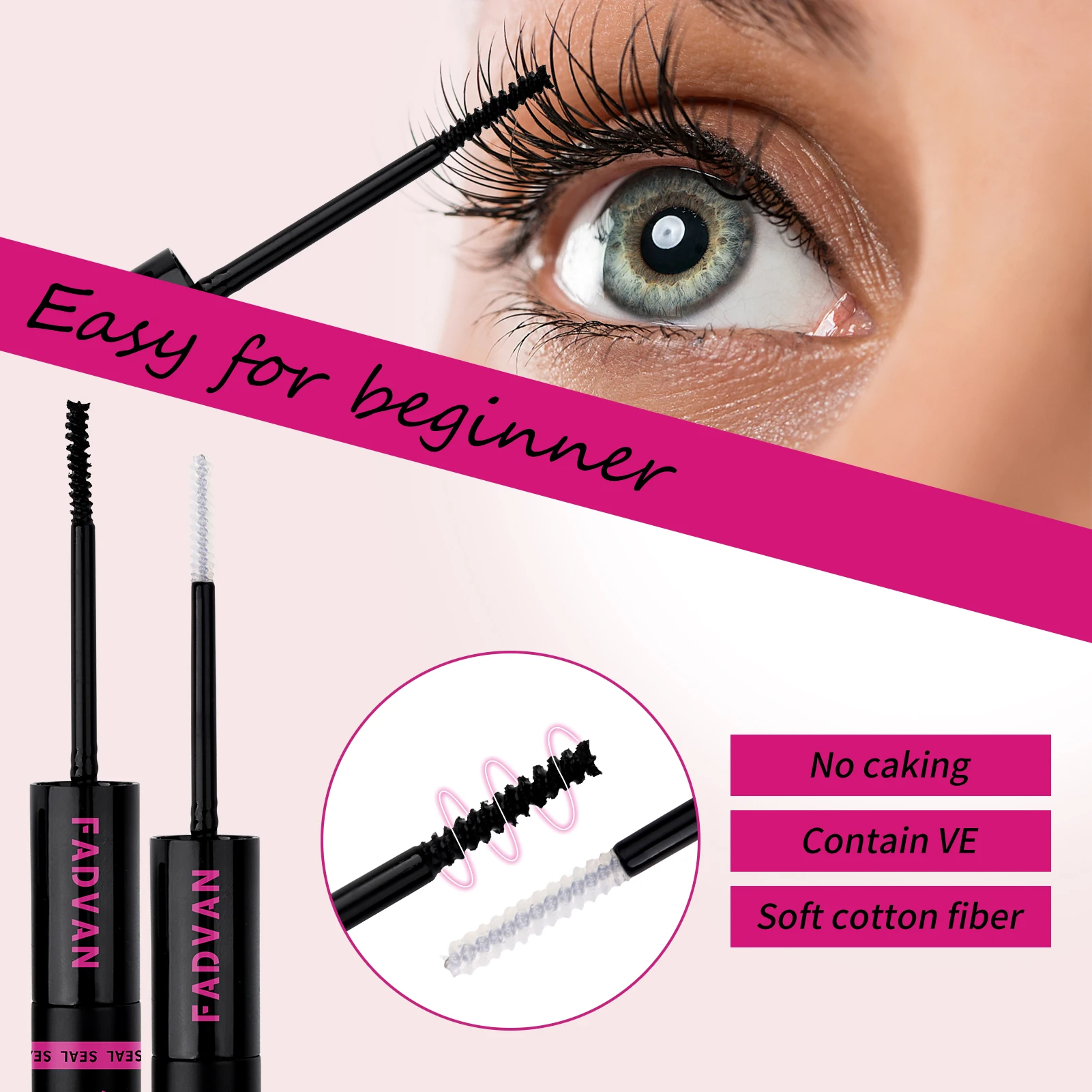 Fadvan 10 ML Cluster Lashes Bond and Sealer Long Lasting Eyelash Glue for DIY Eyelash Extension Waterproof Gentle Comfortab