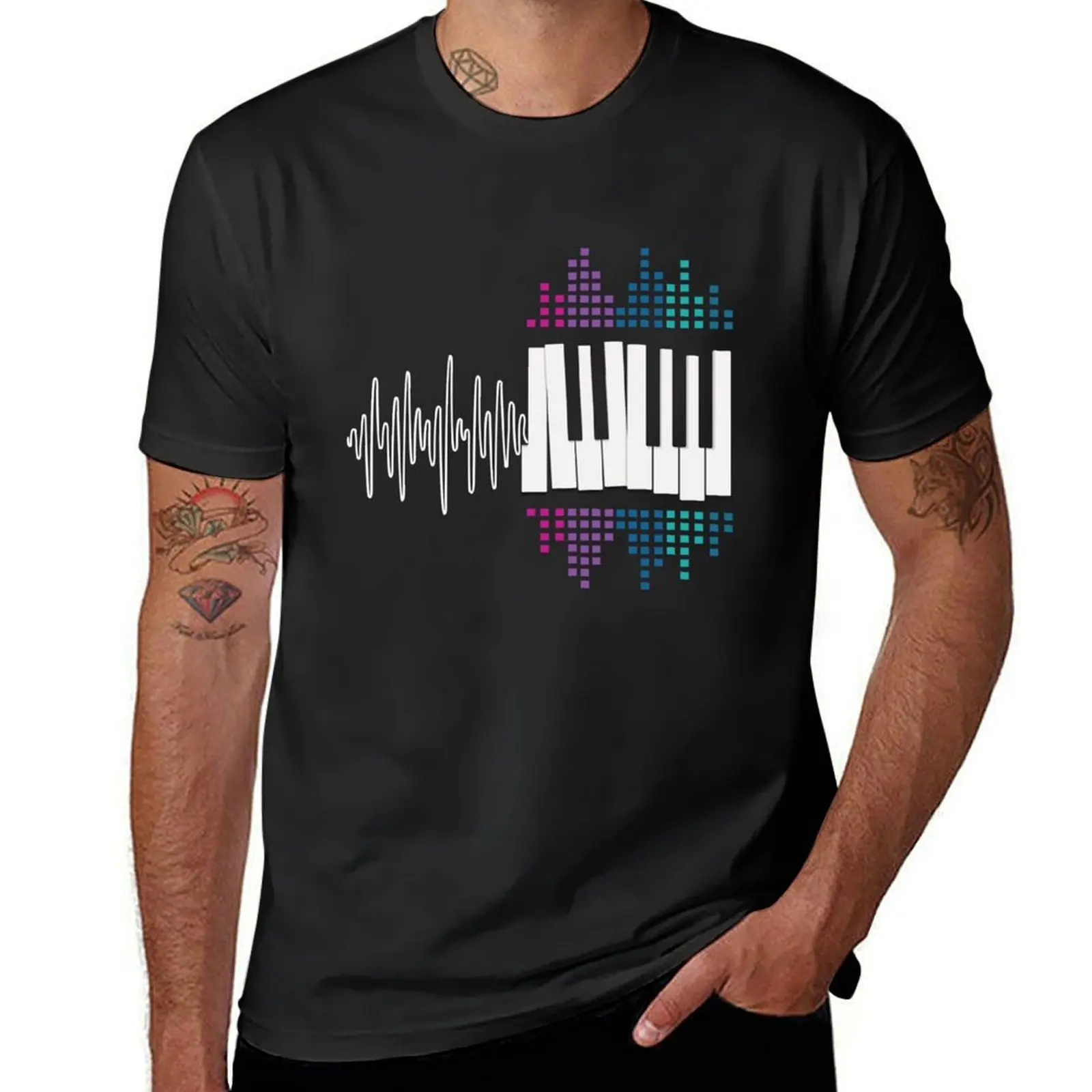 Piano Piano Heartbeat Pianist Keyboard Classical music T-Shirt Short sleeve tee tees anime t shirts for men pack