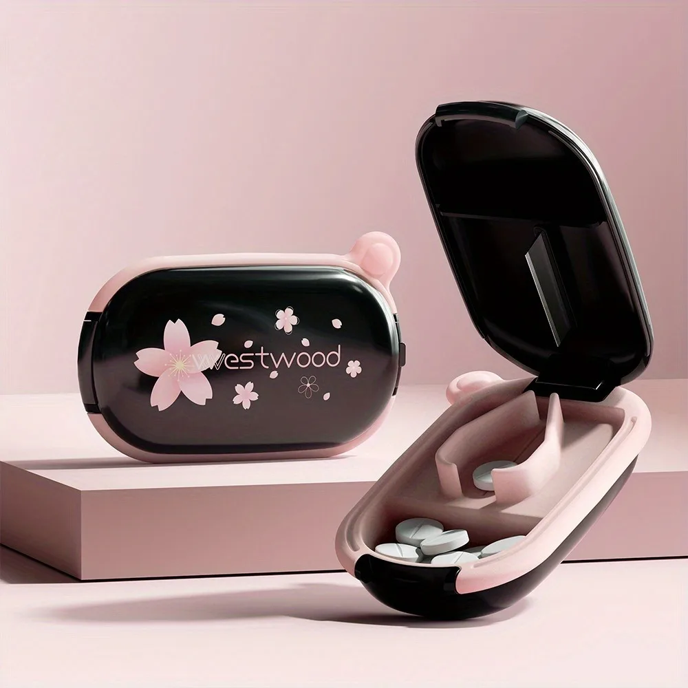 Medicine Box Splitter Pill Cutters Splitter for Small Tiny Pills Portable Crusher for Large Pills with Sharp Safe Blad Washable