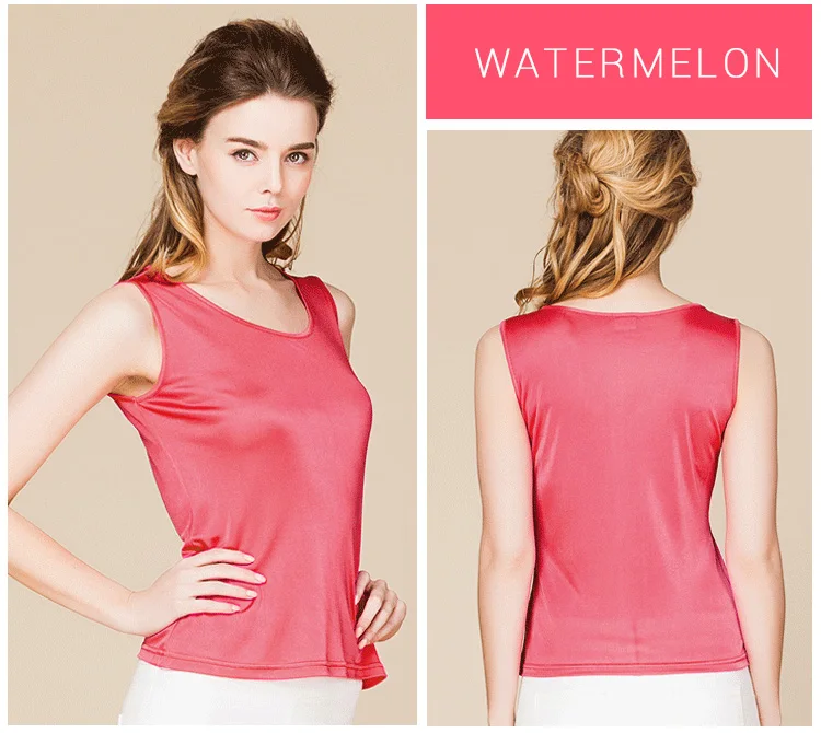 SuyaDream Women Tanks Knitted Real Silk Solid Vest O Neck Sleeveless Basic T Shirt 2025 Spring Summer Tops
