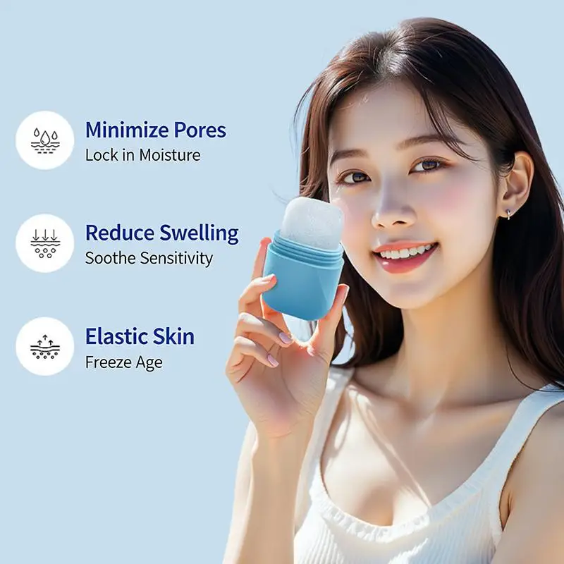 Silicone Face Ice Mold Reusable Face Facial Ice Roller Freezing Face Massage Roller Skin Care Beauty Tool Cold Therapy Massager