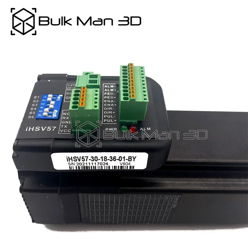 BulkMan3D 180W 3000RPM 57 Integrated Servo Motors with Shielded Cables 0.6Nm DC36V Close Loop for CNC Router Machine 3D Printer