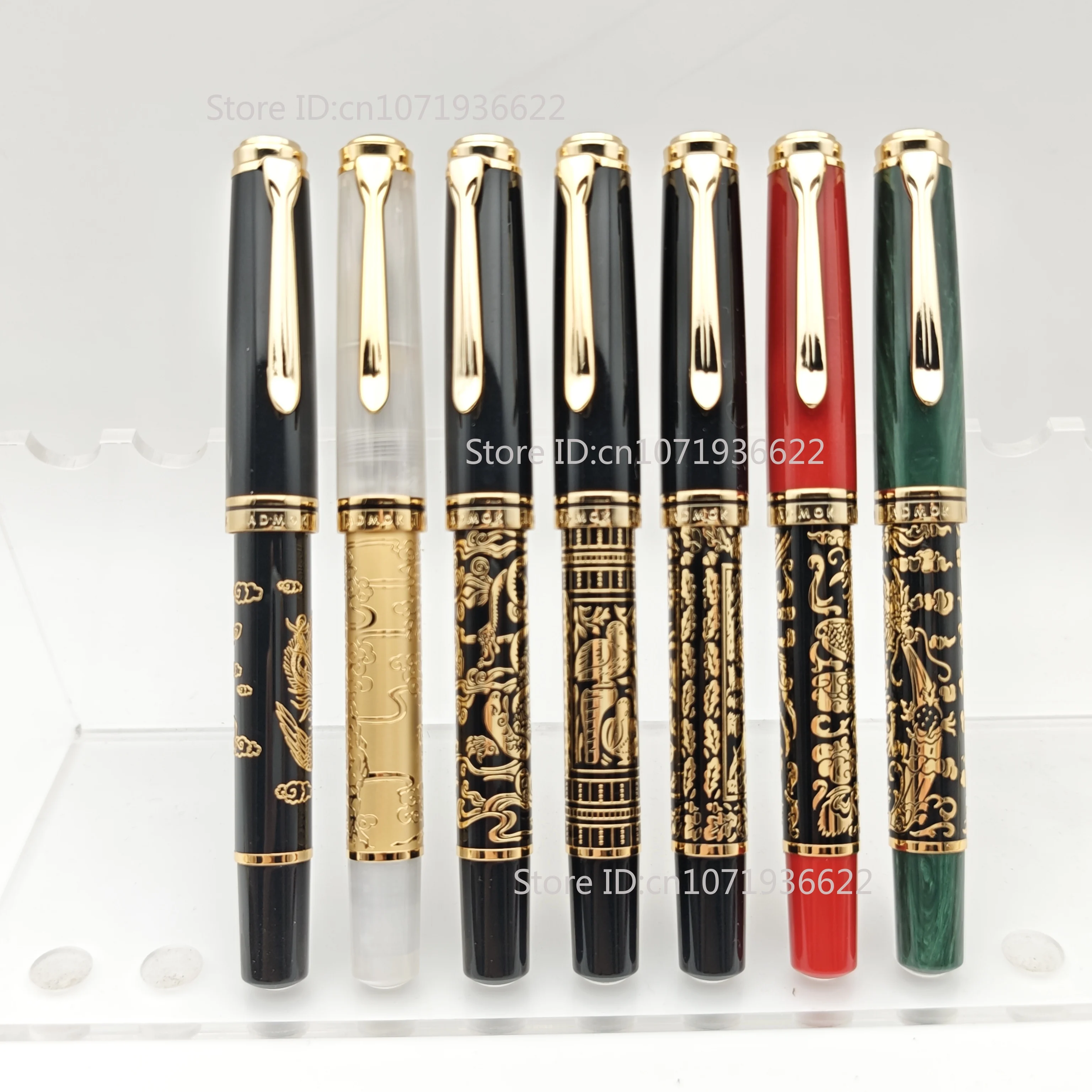 

ADMOK M800 Divine Beast Essence Carved Edition No 6 Schmidt BOCK Поршневая авторучка с покрытием 24K Dragon White Tiger Ручка для письма