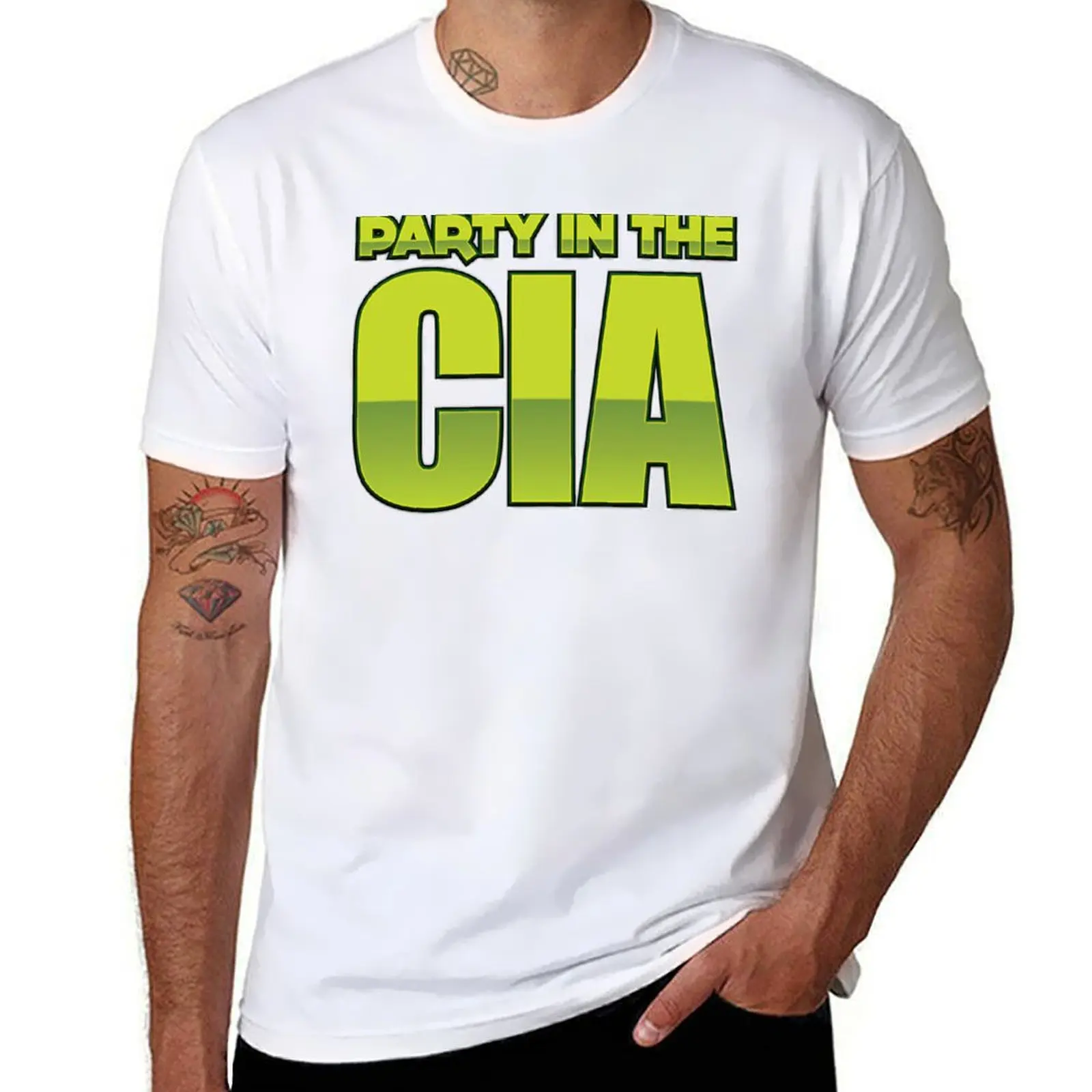 

Футболка Weird Al-Party In The CIA, мужская футболка из 100% хлопка, незаменимая футболка, футболка