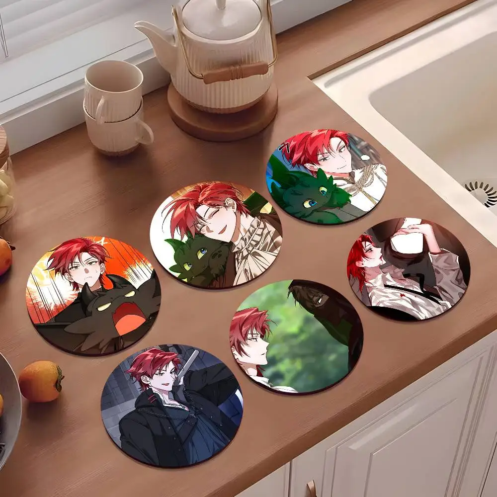 1pc Cale Henituse TCF Raon Miru Wooden Coaster Colour Printing Cup Mat Home Desk Decoration Gifts
