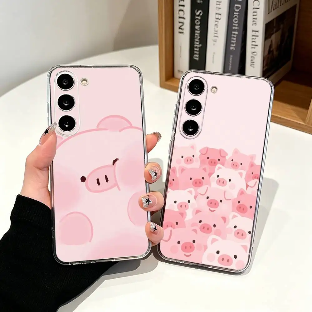 Cartoon L-Lulu Pig  Clear Soft Silicone Phone Case for Samsung Galaxy A71, A70, A30，A52, A51, A40,