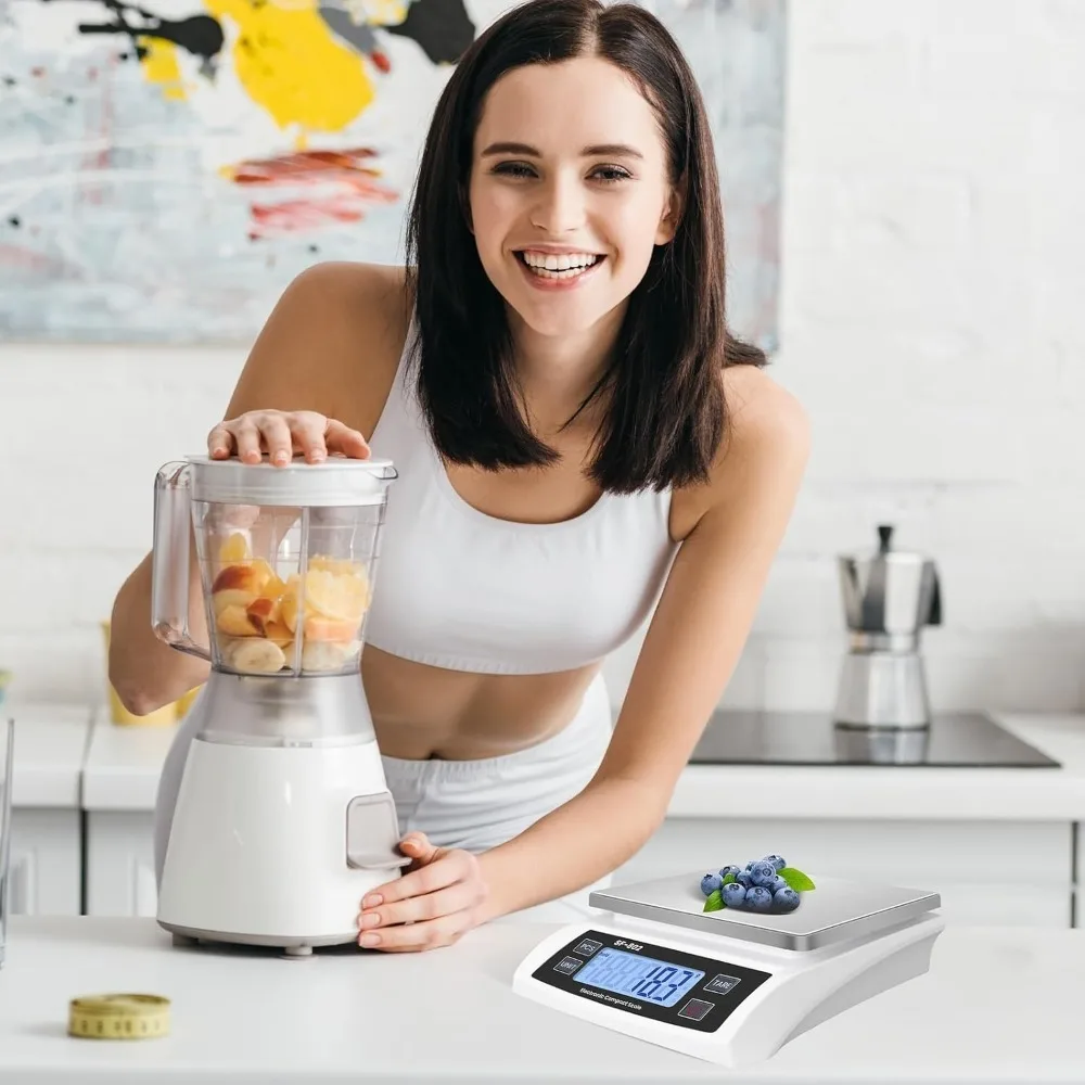 ميزان مطبخ رقمي LCD دقيق 30 كجم/1 كجم للخبز والطبخ والخبز وحساب وزن اللحوم ومقياس طعام الخبز من الفولاذ المقاوم للصدأ