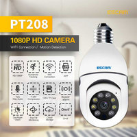 ESCAM PT208 2MP 1080P  Full Color E27 Lamp Head Socket PTZ IP Camera  AI Humanoid Motion Detection Onvif Intercom Baby Monitor