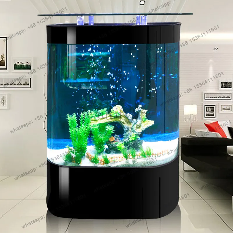 LX rounded corners big bend against the wall glass fish tank ecological aquarium free of water change
