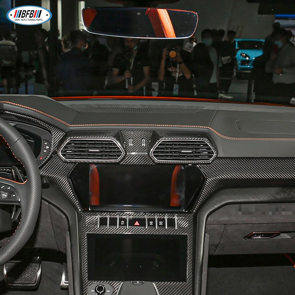 Real Dry Carbon Fiber Interior Center Air Condition Outlet Vent Cover Trim For Lamborghini URUS 2021up