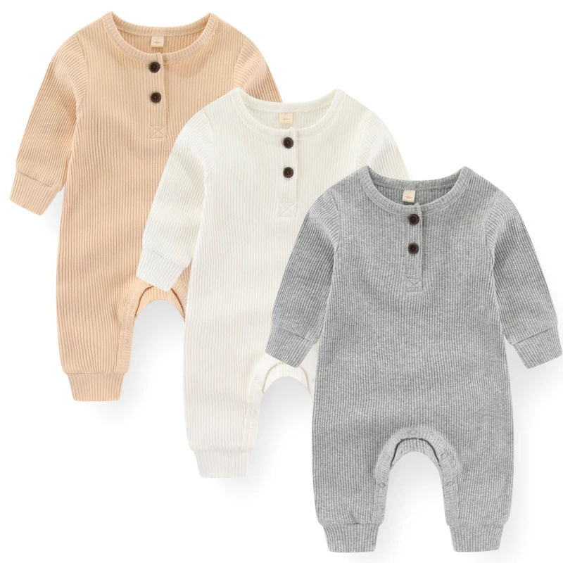 1/2/3Pieces Unisex Rompers Cartoon Newborn Baby Girl Clothes Sets 0-18M Baby Boy Clothes Autumn Zipper Solid Color Spring Bebes