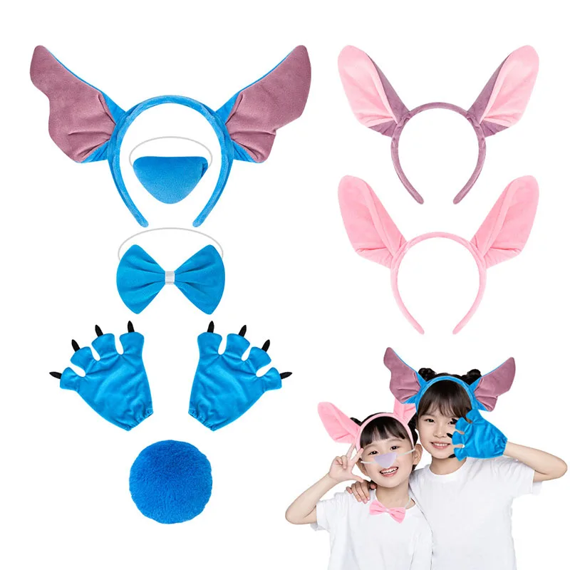 Stitttches Angel Headband Multi-Functional Hair Kid Cute Cartoon Funny Accessory Headband Cosplay Pink Blue Hairband Party Prop