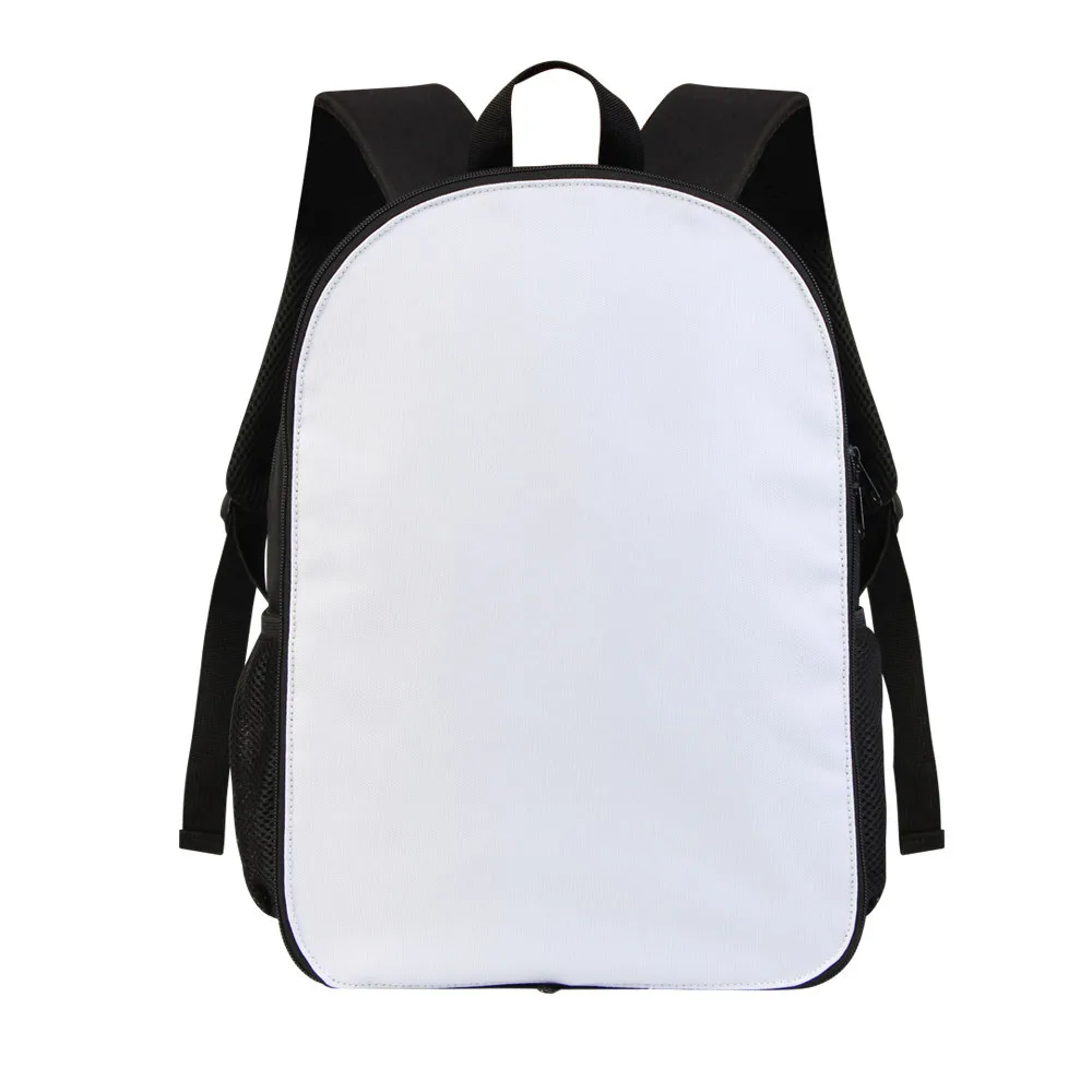 Mochila De estudiante de moda para niños, Bolsa Escolar en blanco de sublimación, bolsa de viaje negra de poliéster para transferencia de calor impresa