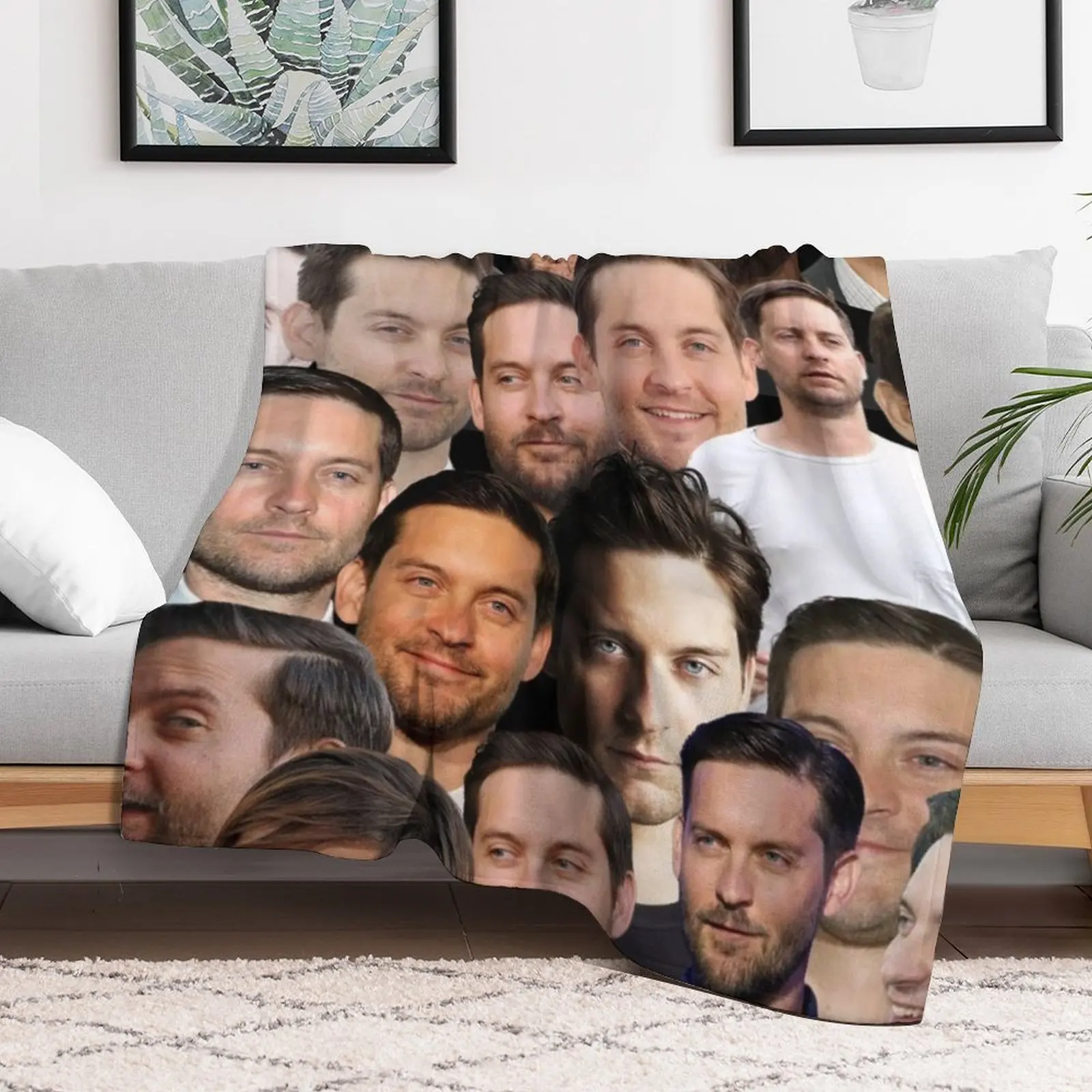 Tobey Maguire Photo Collage Throw Blanket anime Retros cosplay anime Blankets